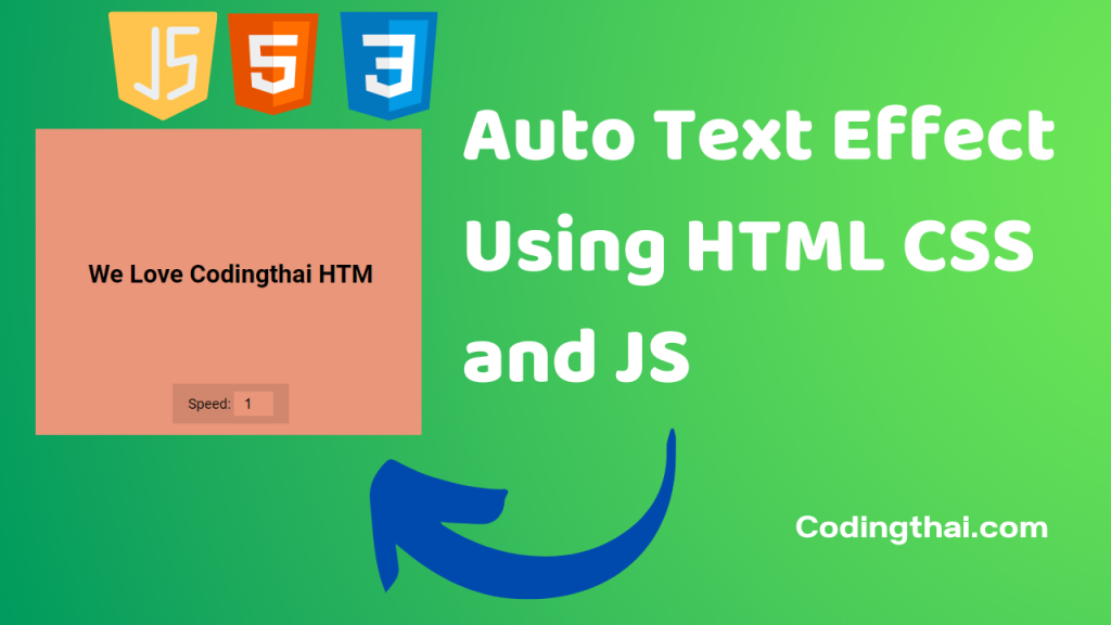 Building an Auto Text Effect Using HTML CSS and JavaScript | Coding Thai
