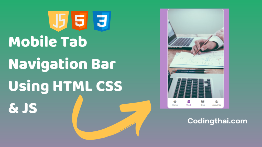 Responsive Mobile Tab Navigation Bar Using HTML CSS & JS