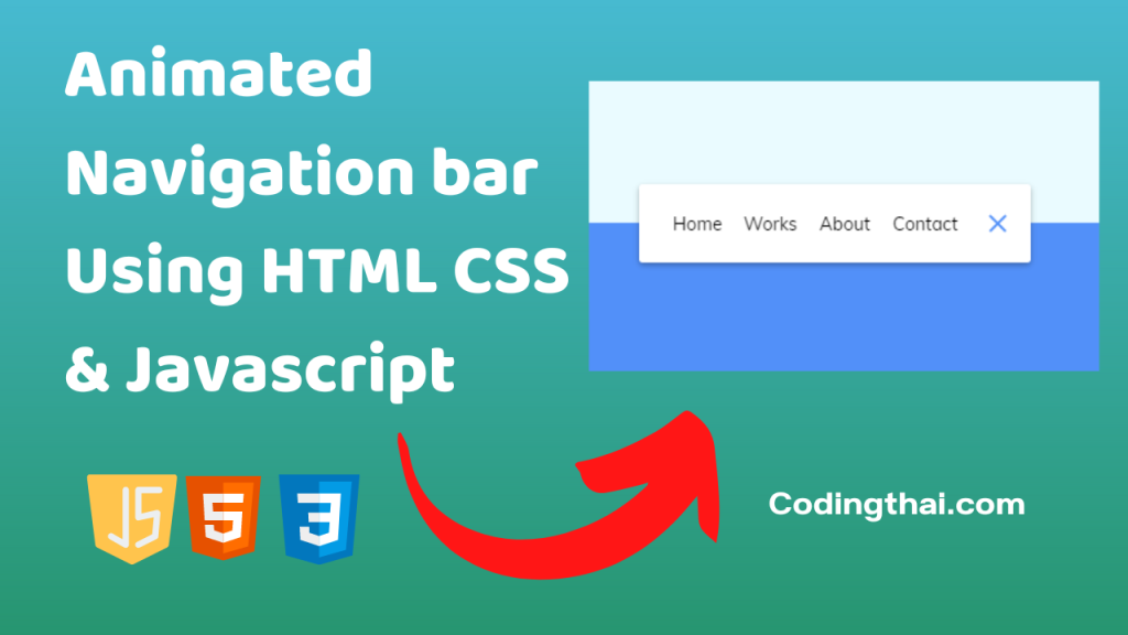 Animated Navigation bar Using HTML CSS & Javascript 