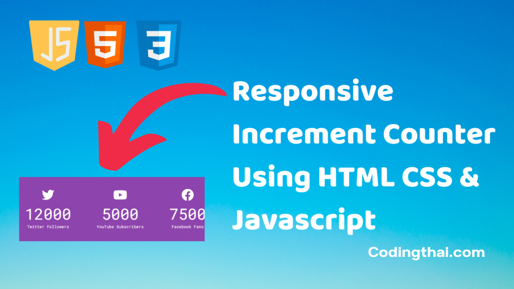 Responsive Increment Counter Using HTML CSS & Javascript 