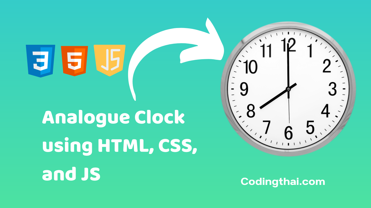 Analogue Clock using HTML, CSS, and JS