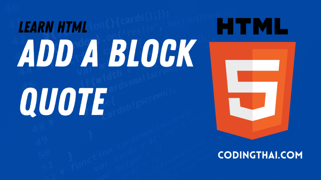 Adding Block Quotes in HTML 5