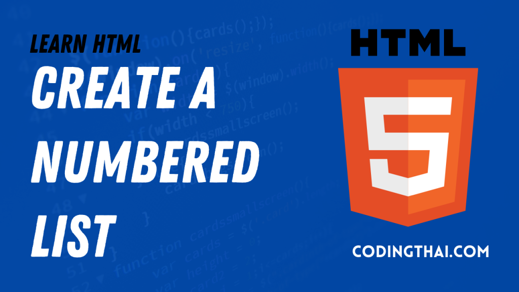 Adding a Numbered list in HTML 5