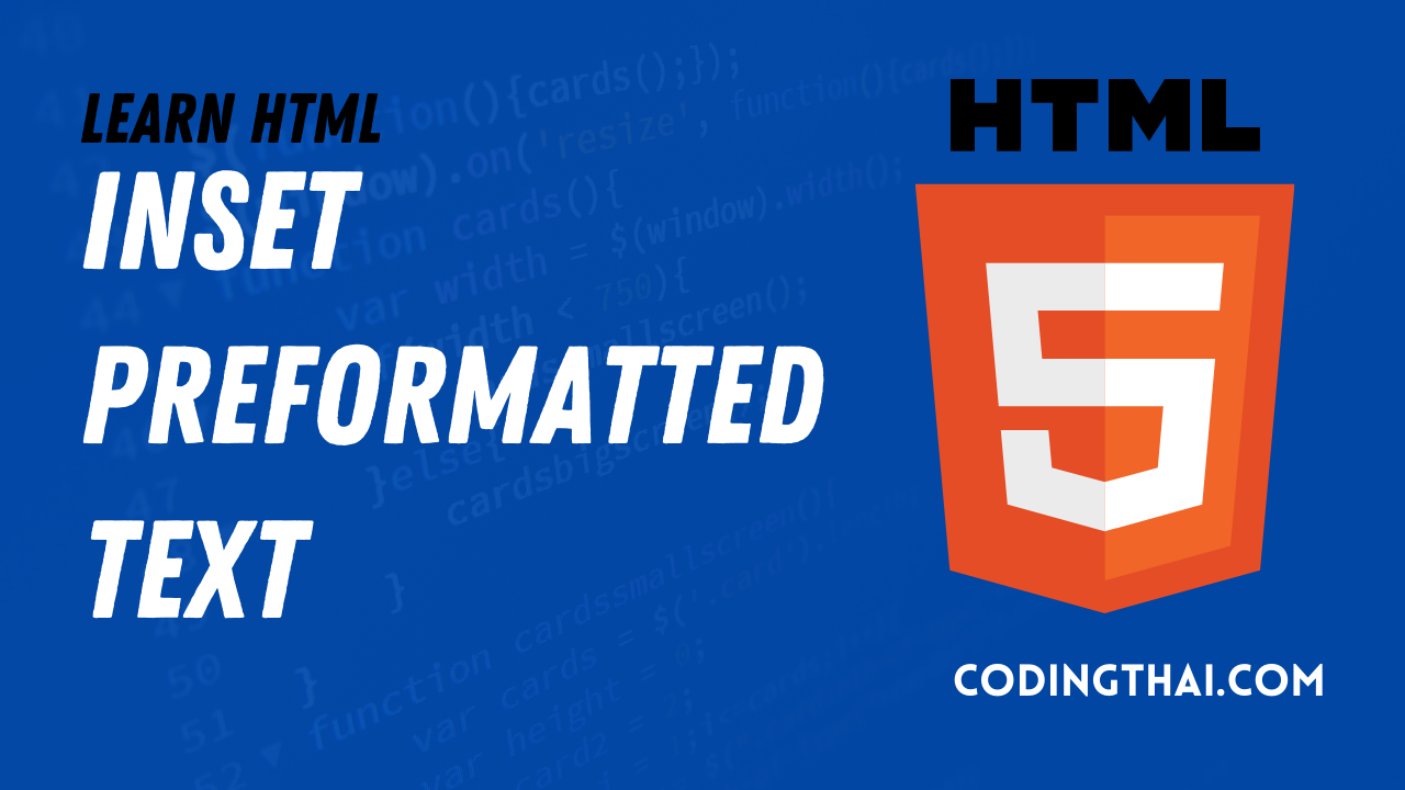 Insert Preformatted text tag in HTML5