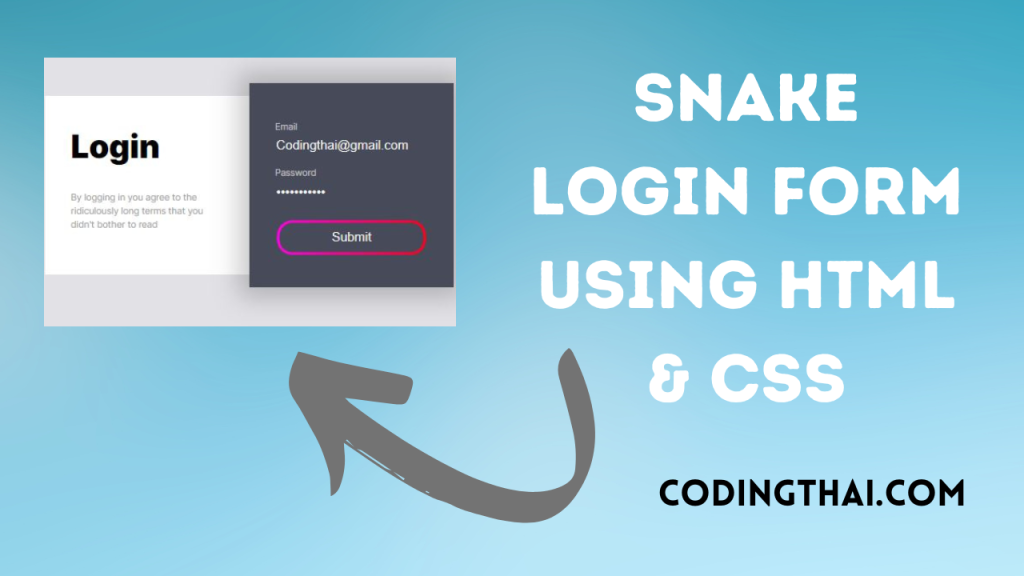 Snake Login Form using HTML, CSS, and JS