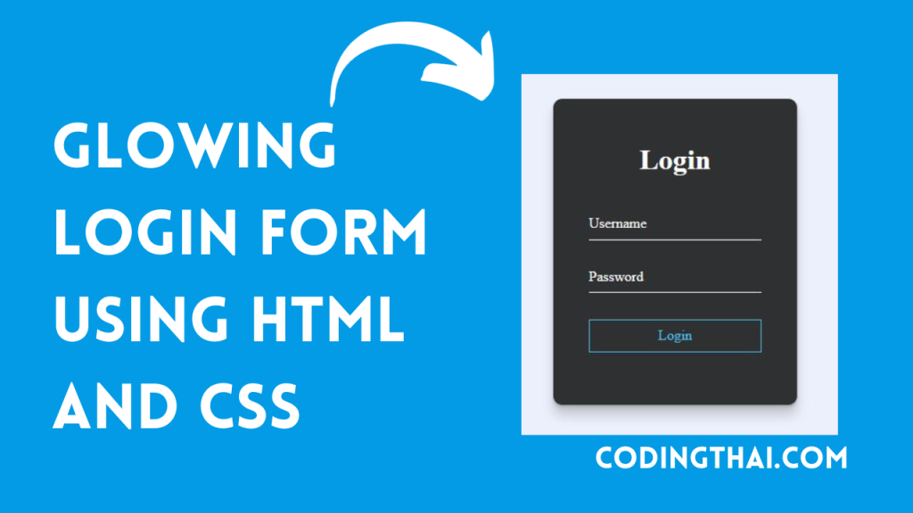 Glowing Login Form using HTML and CSS 