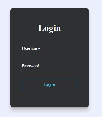 Glowing Login Form  using HTML and CSS
